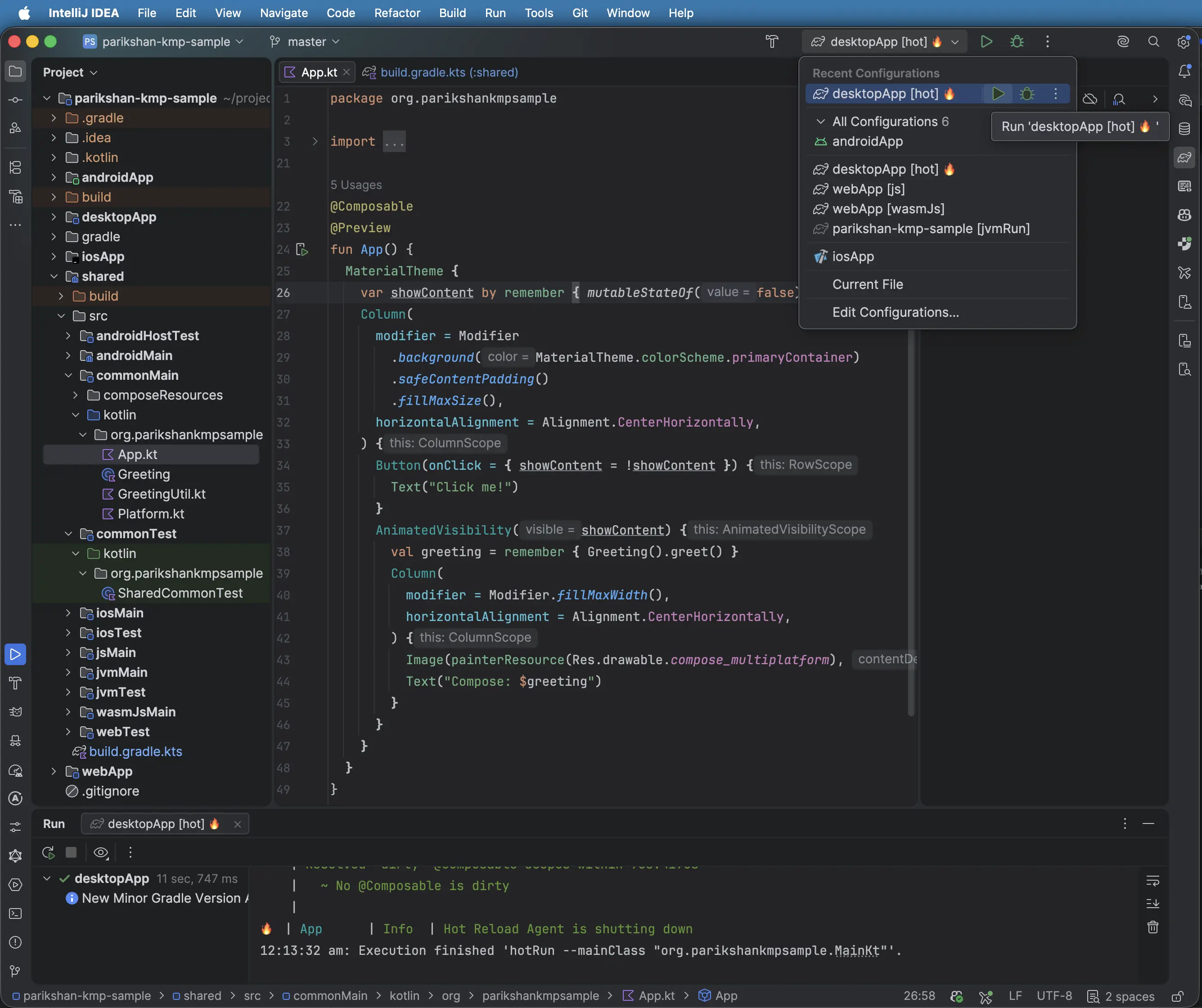 IDE Desktop Run Configuration