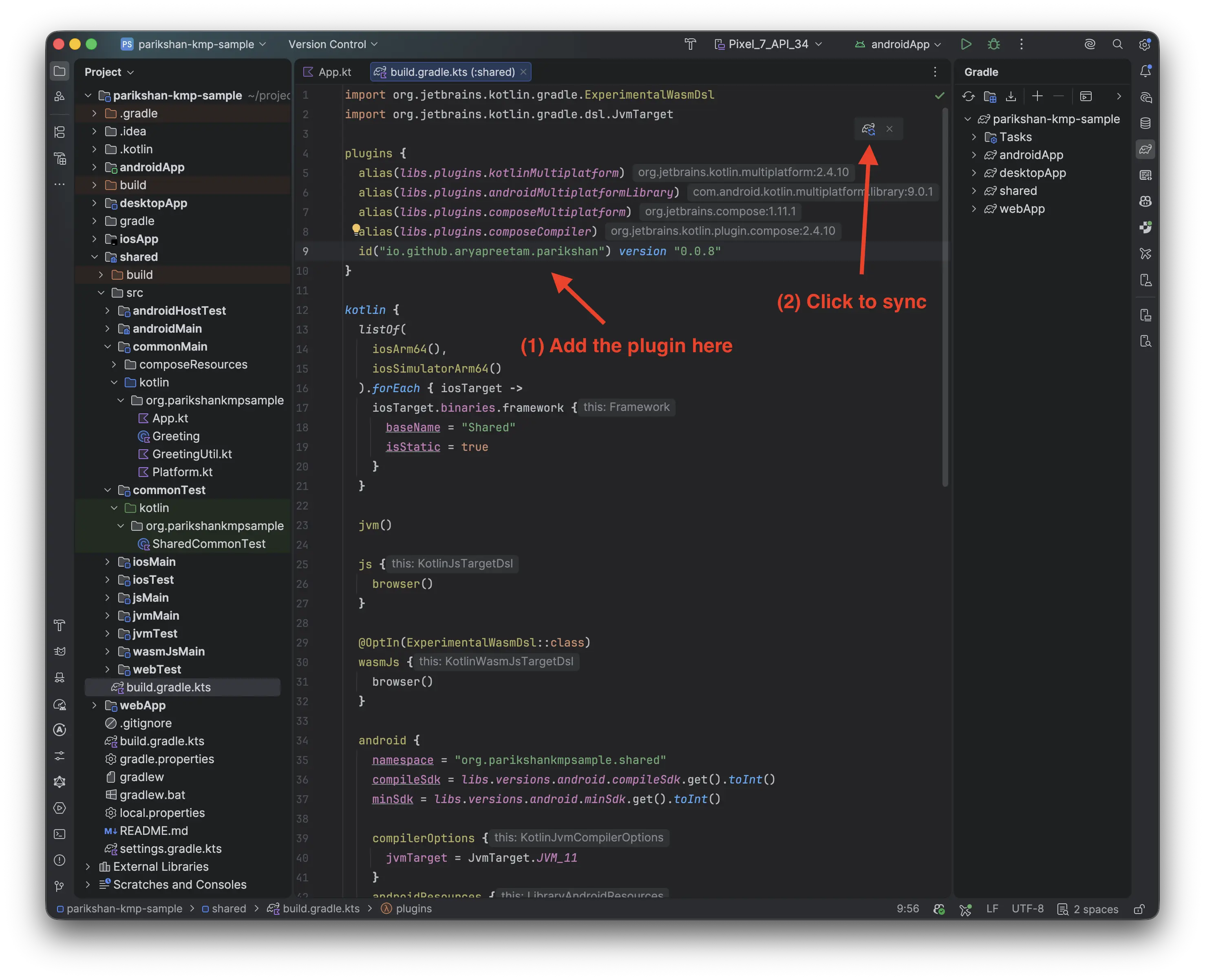 1. Apply Plugin in shared/build.gradle.kts