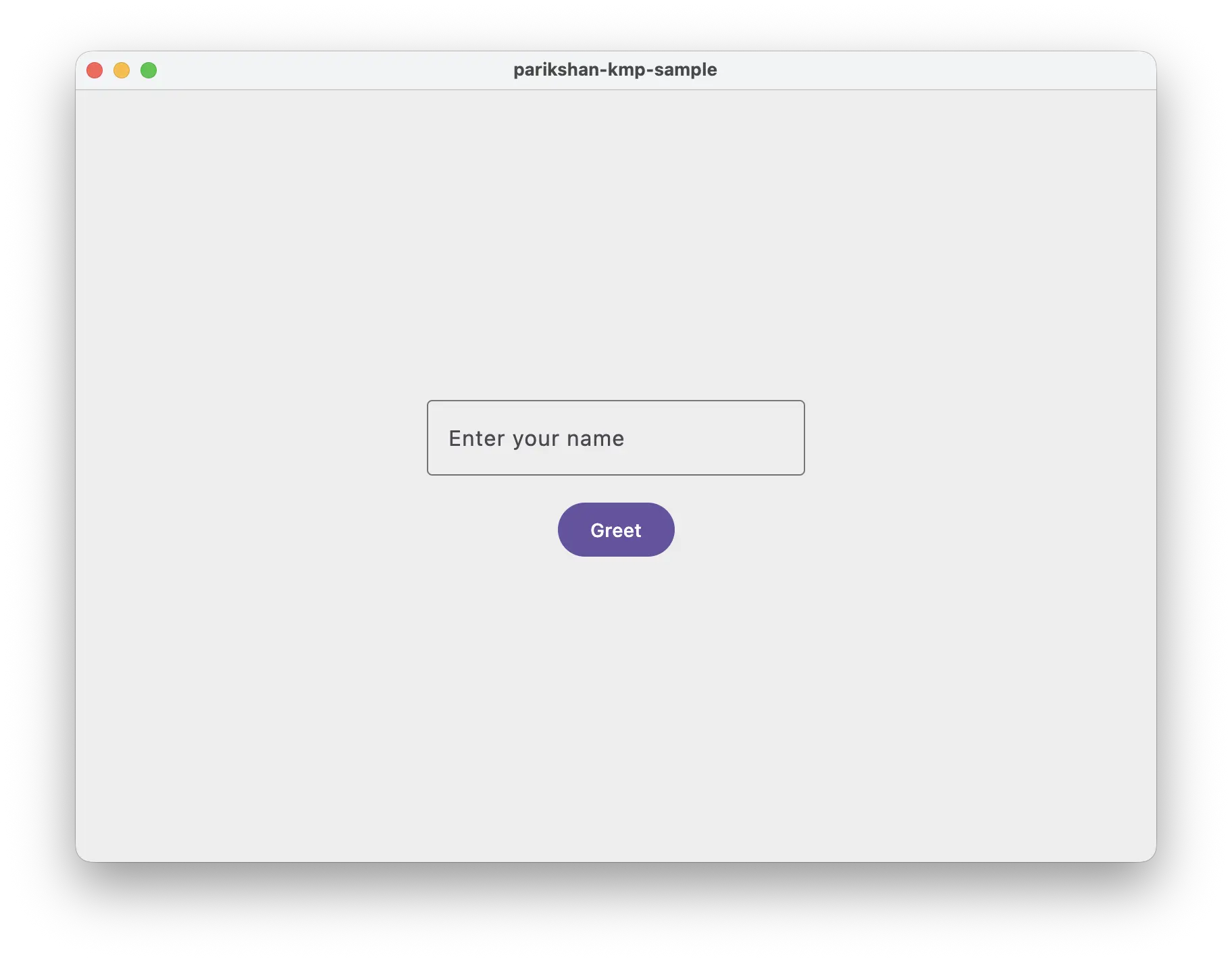 Rendered Greeting UI Screen
