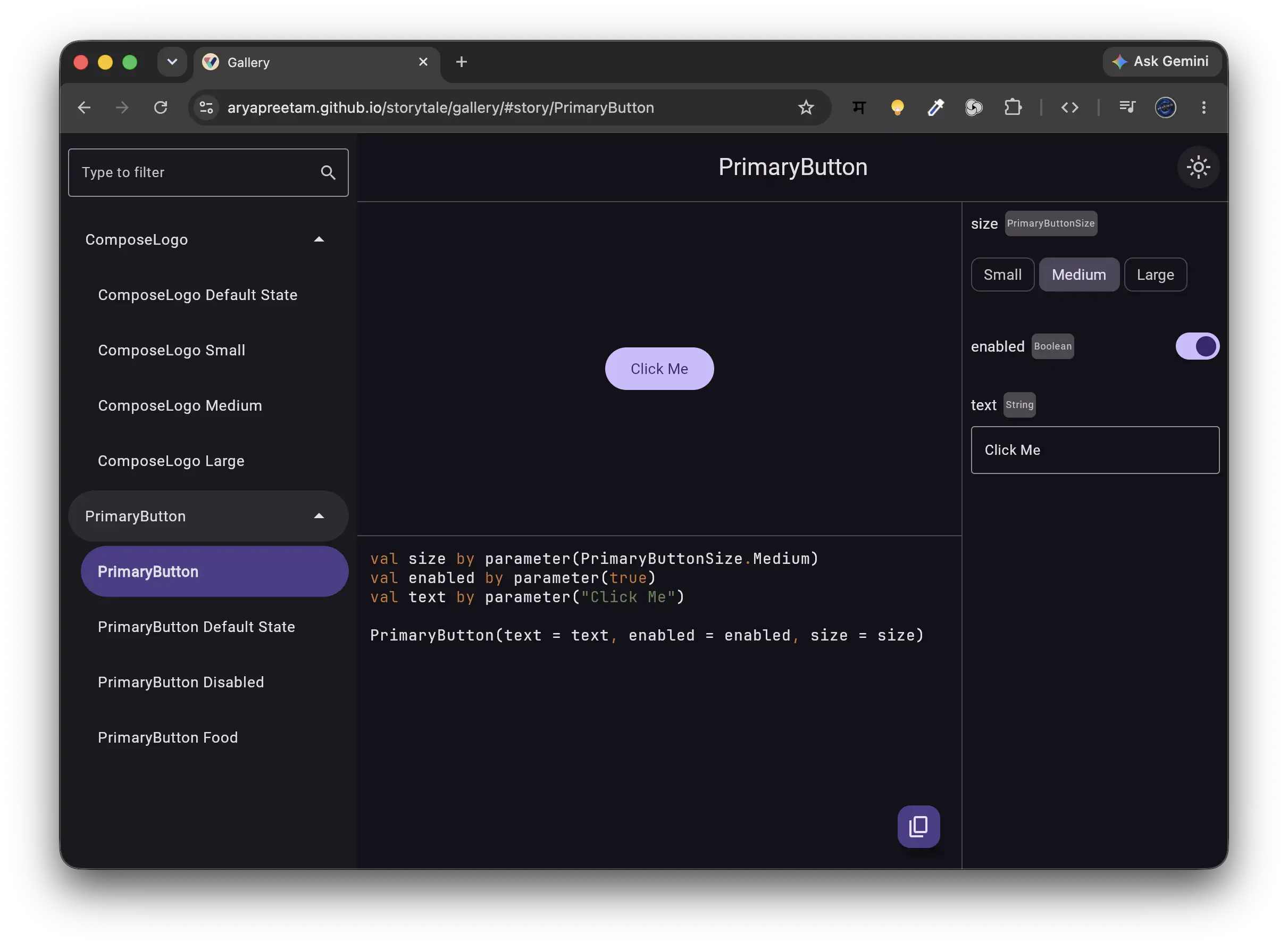 Enum Parameter Controls