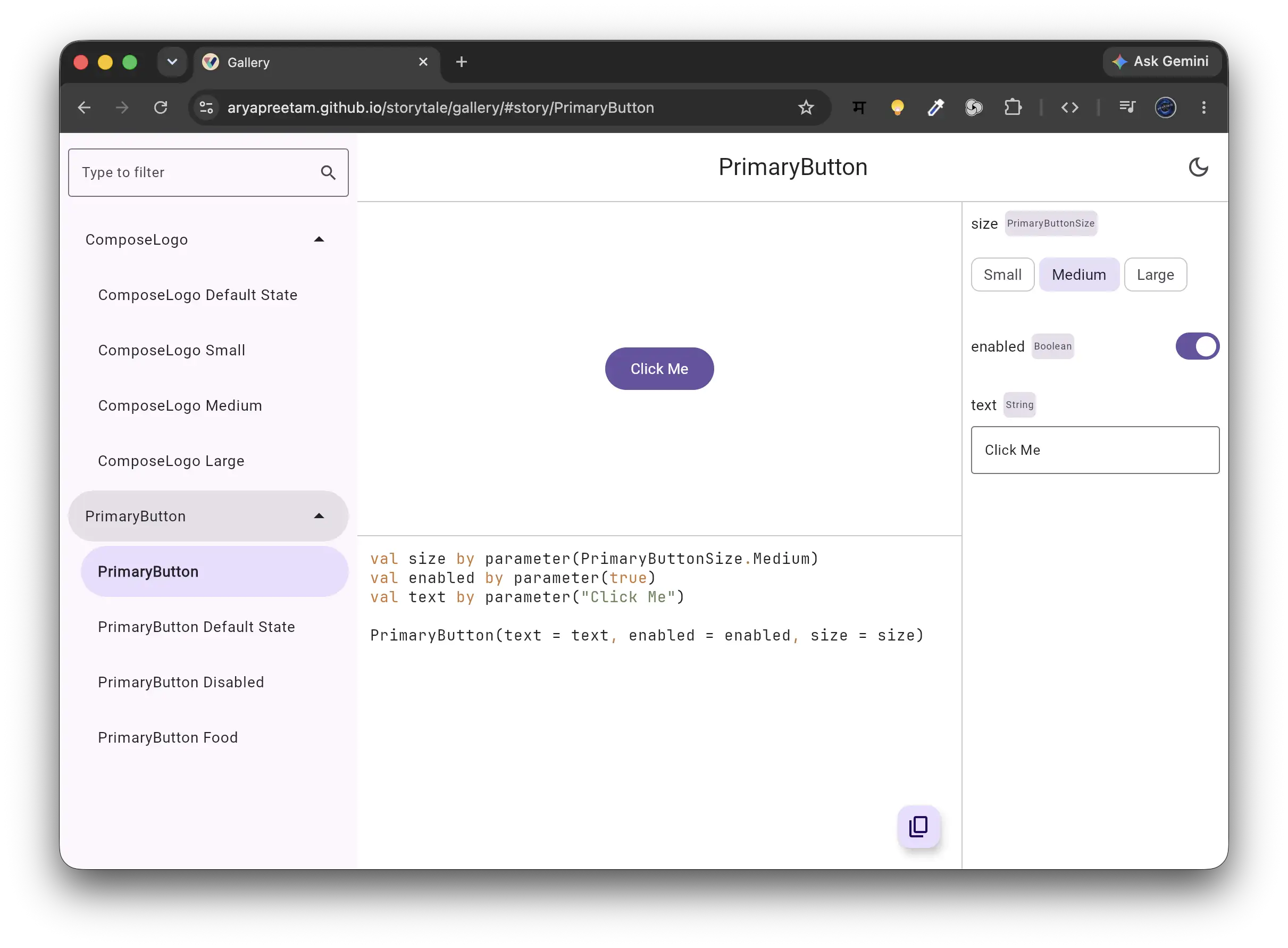 Enum Parameter Controls
